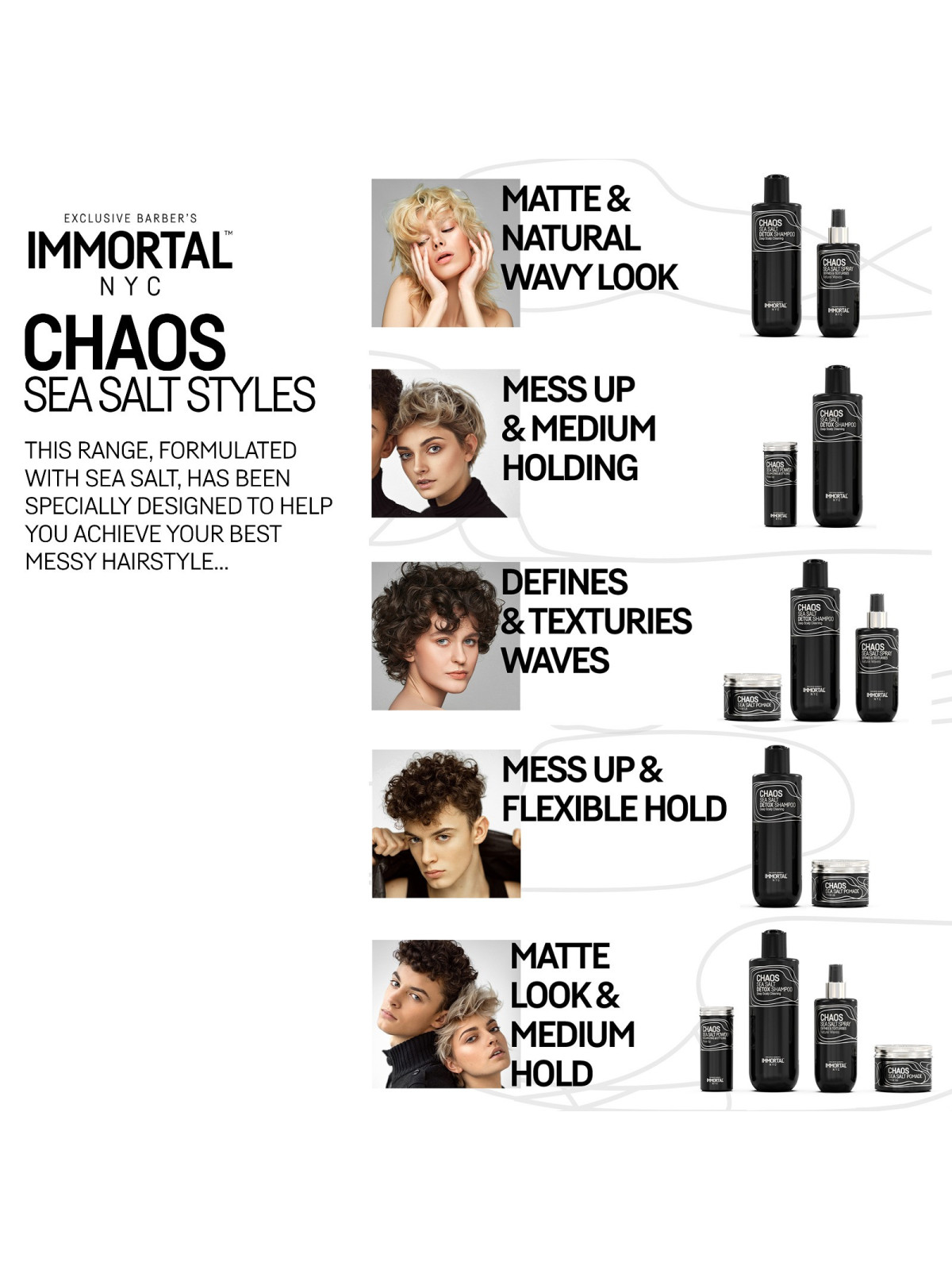 IMMORTAL NYC Chaos Sea Salt Spray – 250 ml / 400 ml