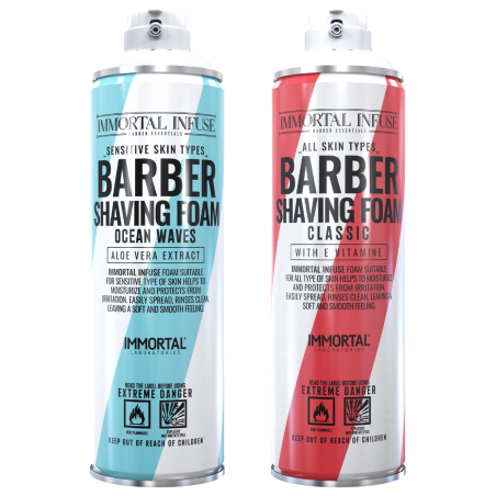 Barber Shaving Foam – Classic & Ocean Waves – 500 ml IMMORTAL INFUSE