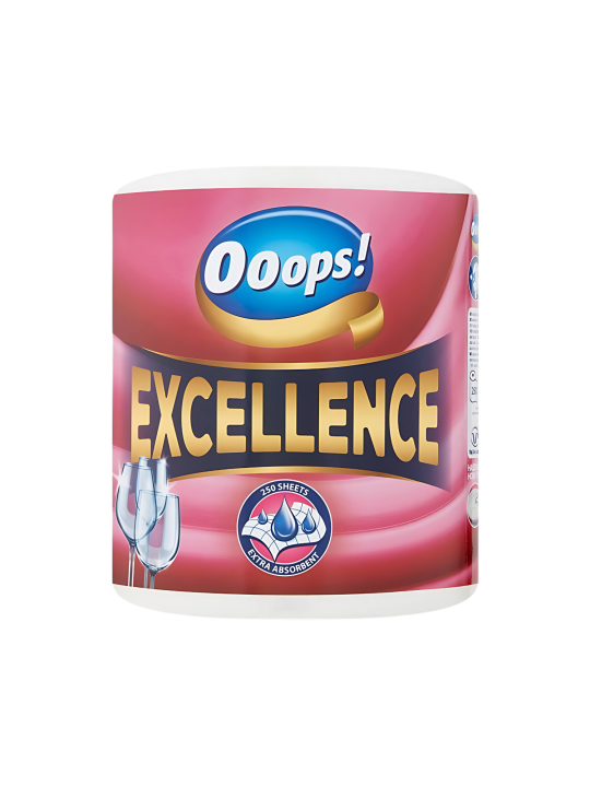 Ooops! Excellence (250 útržkov) – Domáce papierové utierky (3-vrstvové)