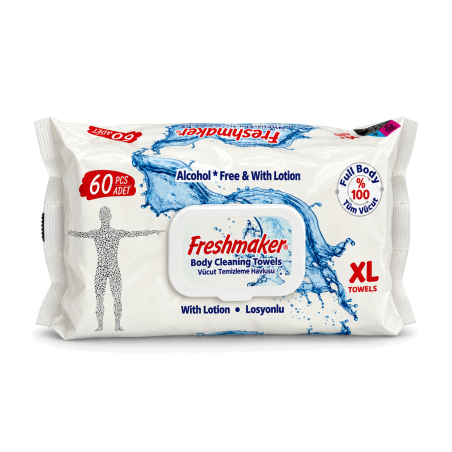Freshmaker XL vlhčené utierky na čistenie tela 60 ks