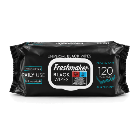 Freshmaker Universal Black Wipes čierne vlhčené utierky 120 ks