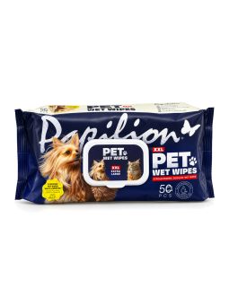 Papilion XXL Pet Wet Wipes vlhčené utierky pre psy a mačky 50 ks