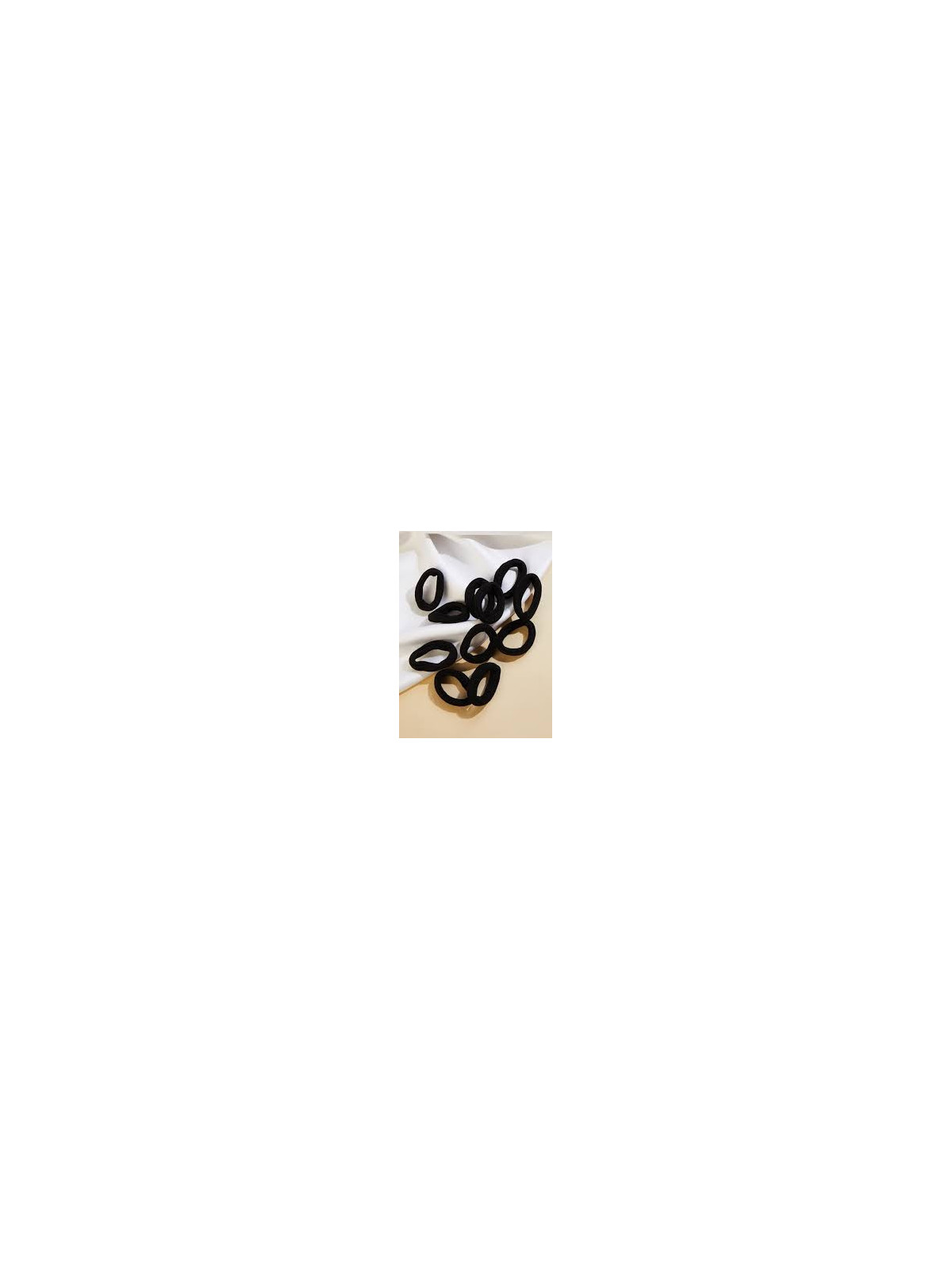 Hladké gumičky do vlasov čierne, priemer 1 cm — 6 ks